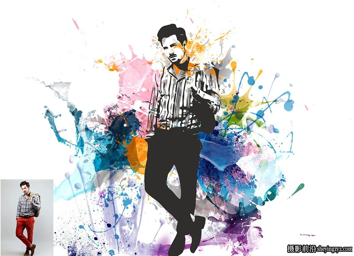 矢量艺术油漆飞溅绘画PS动作 Vector Paint Splash Action 附教程
