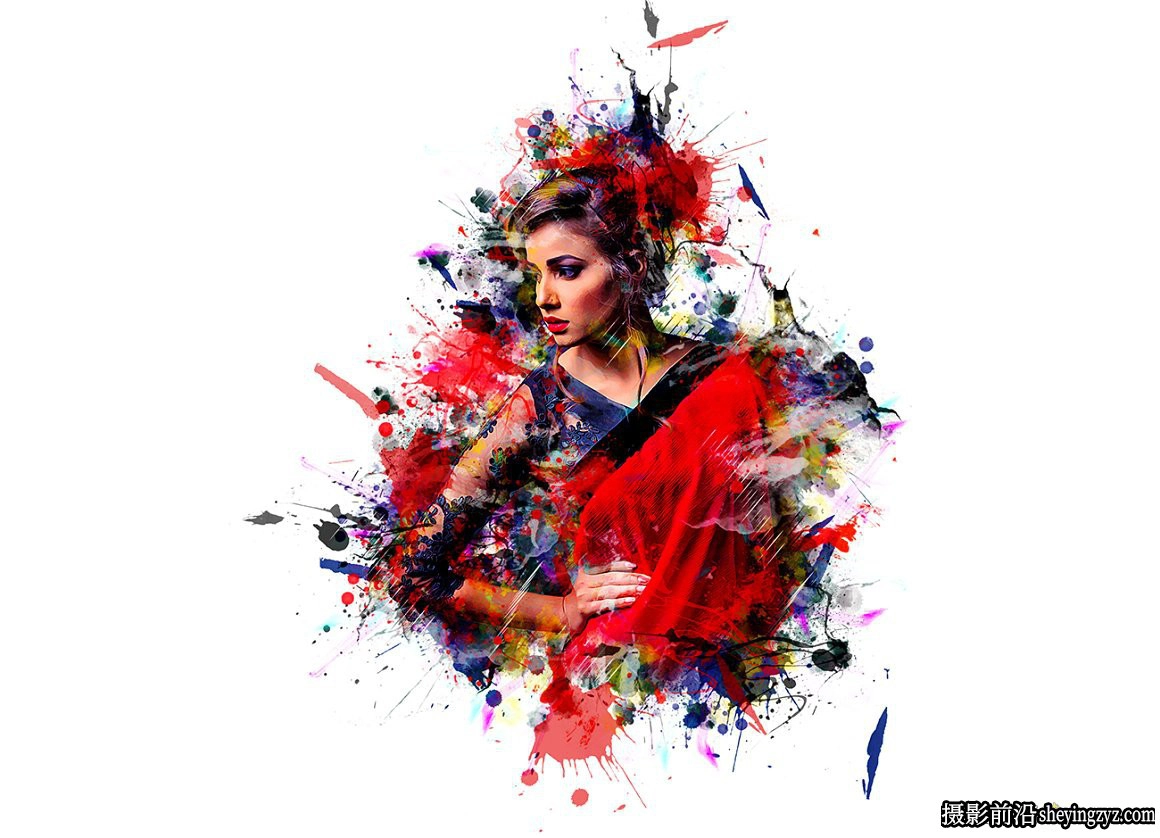 喷溅泼墨艺术绘画效果PS动作 Artistic Colorful Photoshop Action