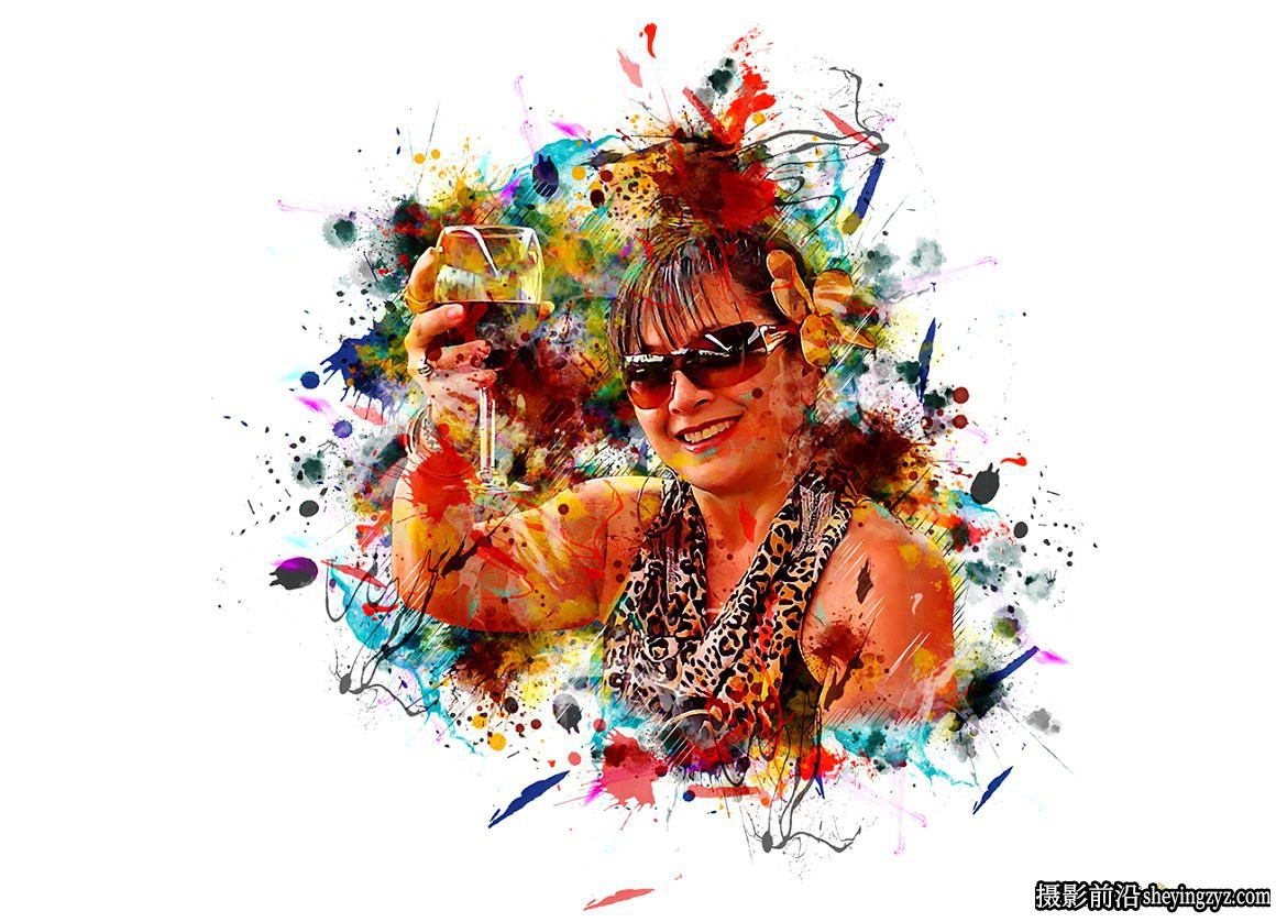 喷溅泼墨艺术绘画效果PS动作 Artistic Colorful Photoshop Action