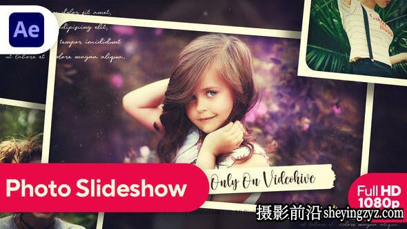AE模板-儿童照片相册片头模板 Slideshow Memories Slideshow