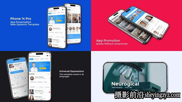 AE模]iPhone手机APP动画片头AE模板14 Pro App Presentation