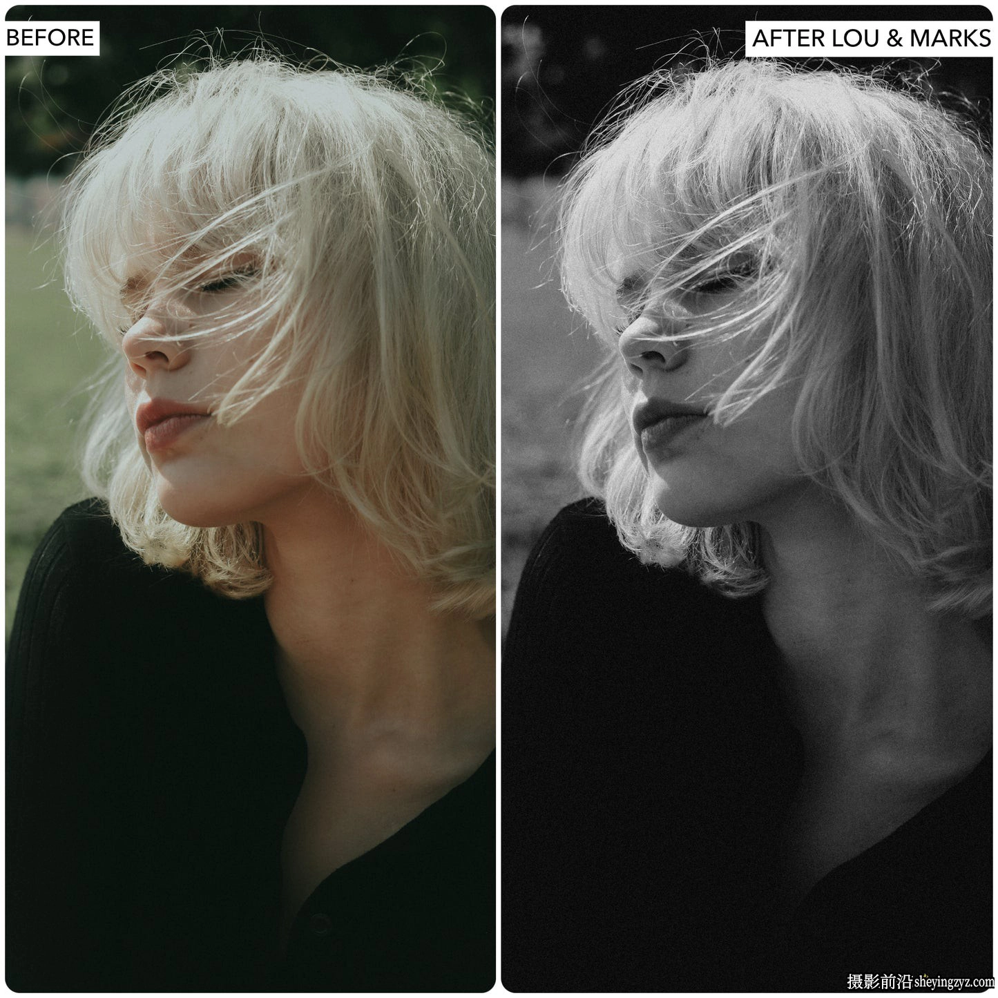 黑白电影胶片人像Lr预设 LouMarks Moody Black &amp; White Presets