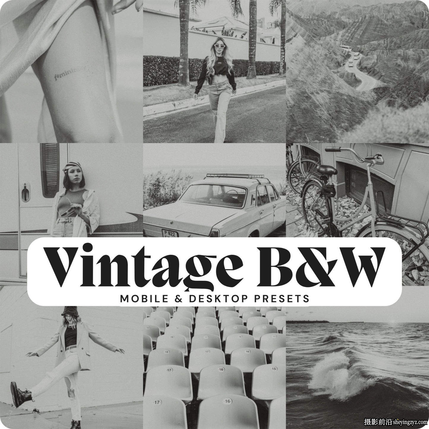 老式黑白电影胶片r预设 LouMarks Vintage B&amp;W Lightroom Presets