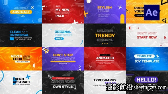 AE模版-文字标题字幕排版动画模板- Modern Colorful Titles