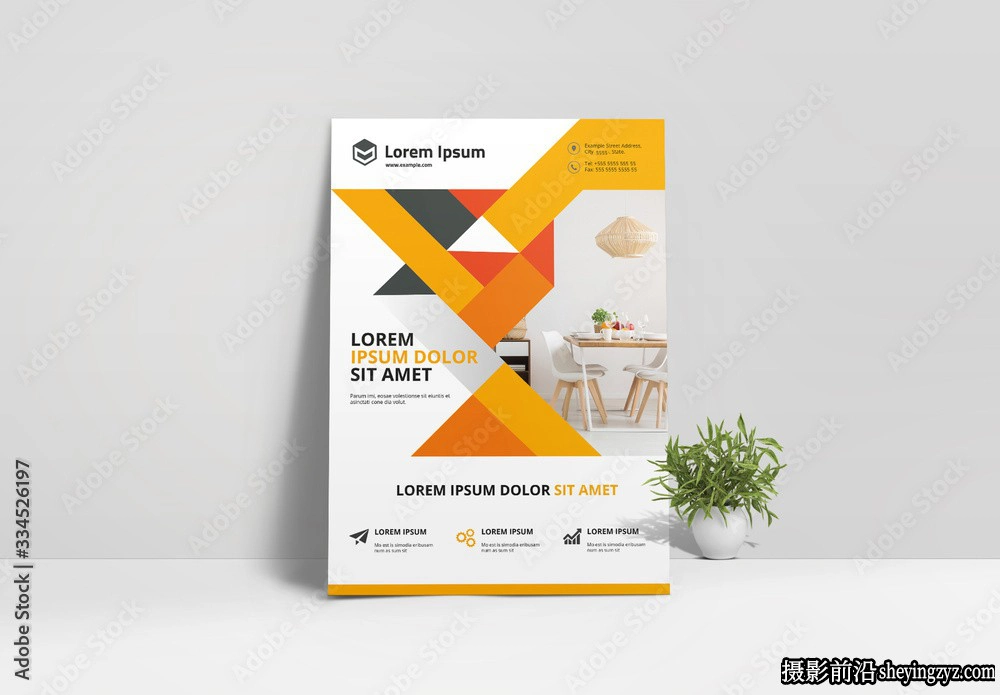 干净的商业传单布局InDesign模板