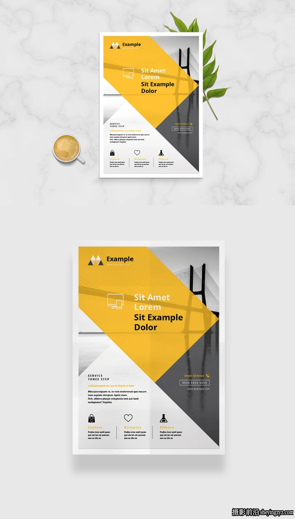 最小的营销传单布局InDesign模板