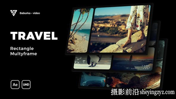 AE模版-旅游视频分屏展示动画模板- Travel Adventure Rectangle