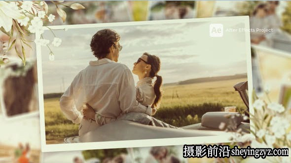 AE模板-婚礼照片相册片头模板- Wedding Slideshow Love Story