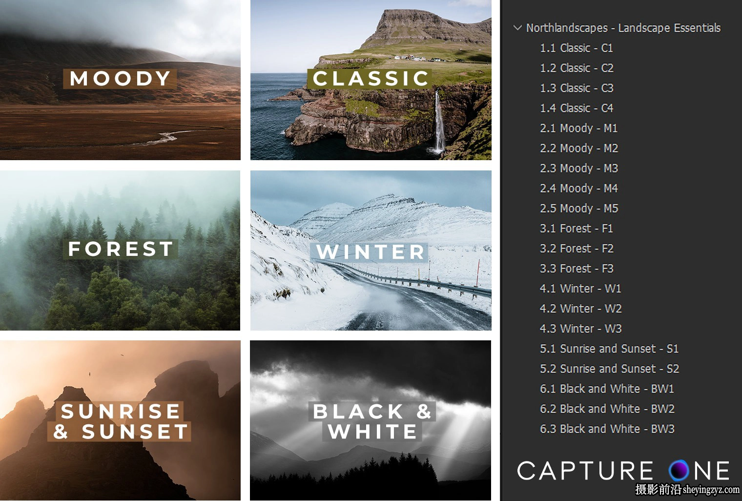 Northlandscapes - 20种风景摄影调色Capture One预设样式Landscape Essentials