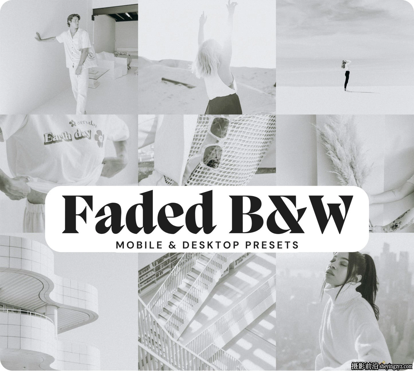 褪色黑白胶片Lr预设LouMarks-Faded Black White Lightroom Presets
