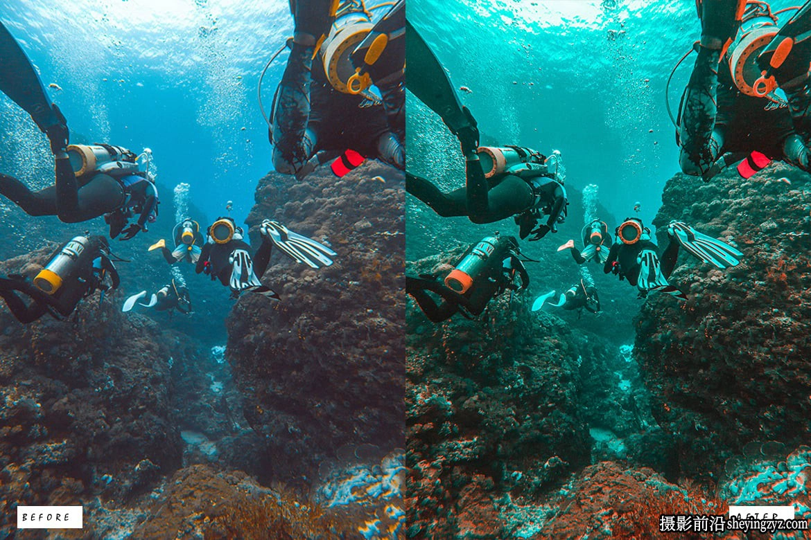 水下摄影模拟电影效果免费Lr预设 Scuba Diving Lightroom Presets