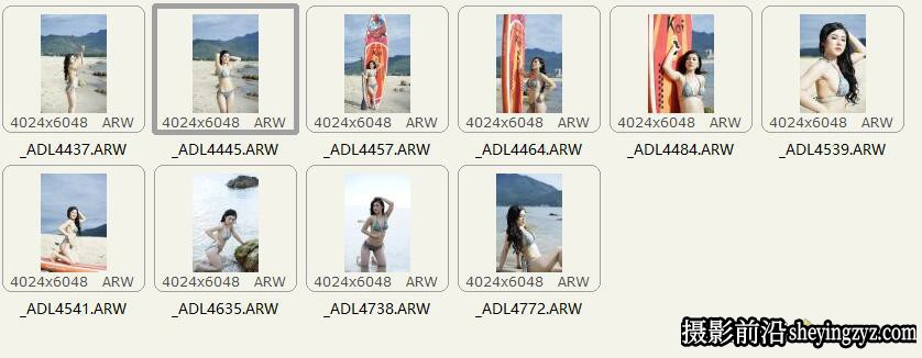 海滩比基尼美女人像摄影RAW原图素材ARW格式10张