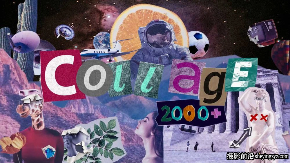 AE脚本模版-2000种各种复古贴纸定格动画模版 Collage Pack