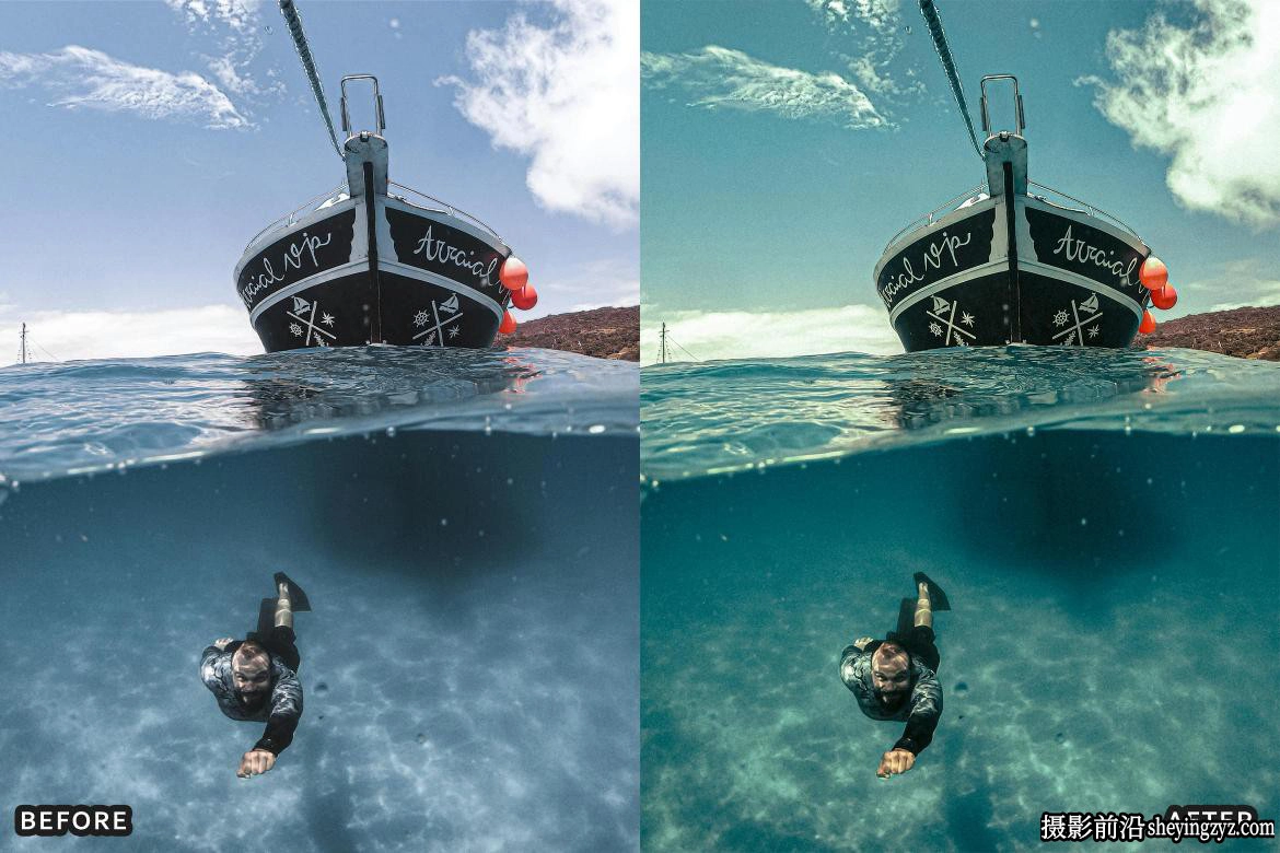 水下摄影电影人像lr预设 Scuba Diving Lightroom Presets Pack