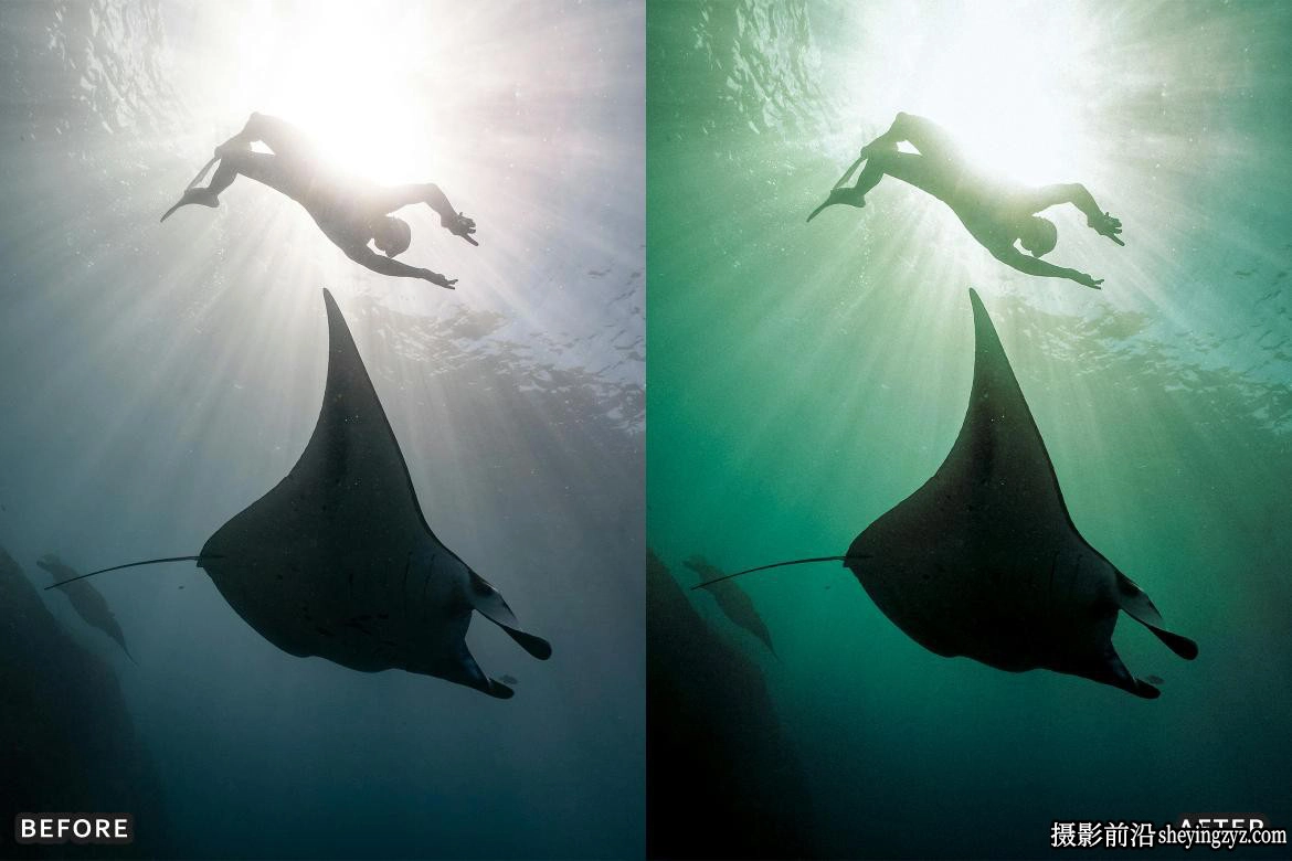 水下摄影电影人像lr预设 Scuba Diving Lightroom Presets Pack