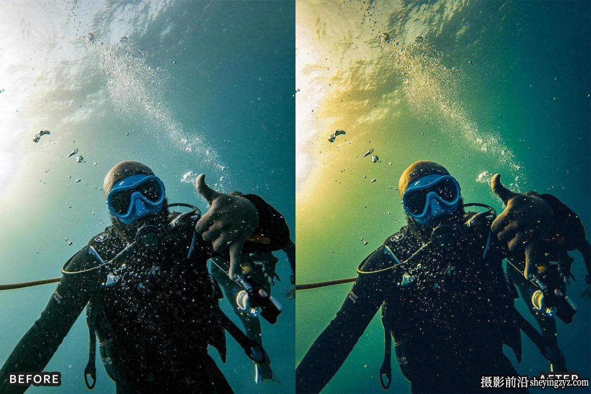 水下摄影电影人像lr预设 Scuba Diving Lightroom Presets Pack