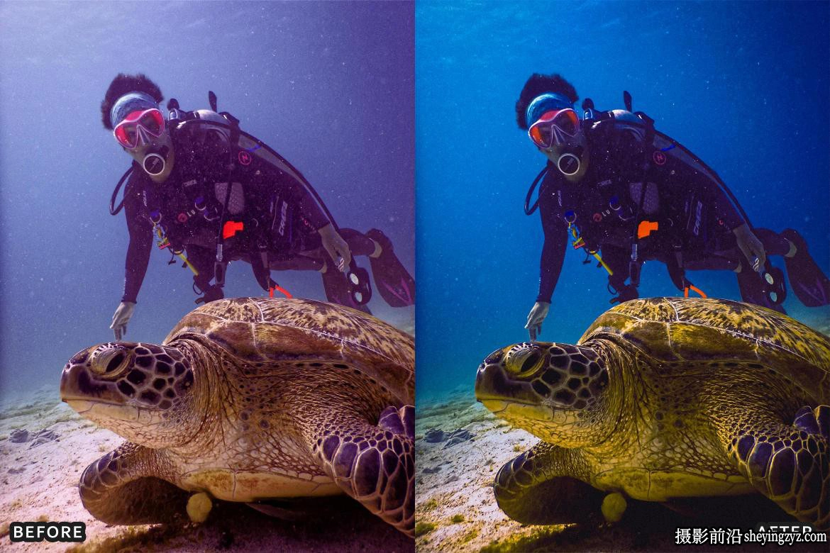 水下摄影电影人像lr预设 Scuba Diving Lightroom Presets Pack