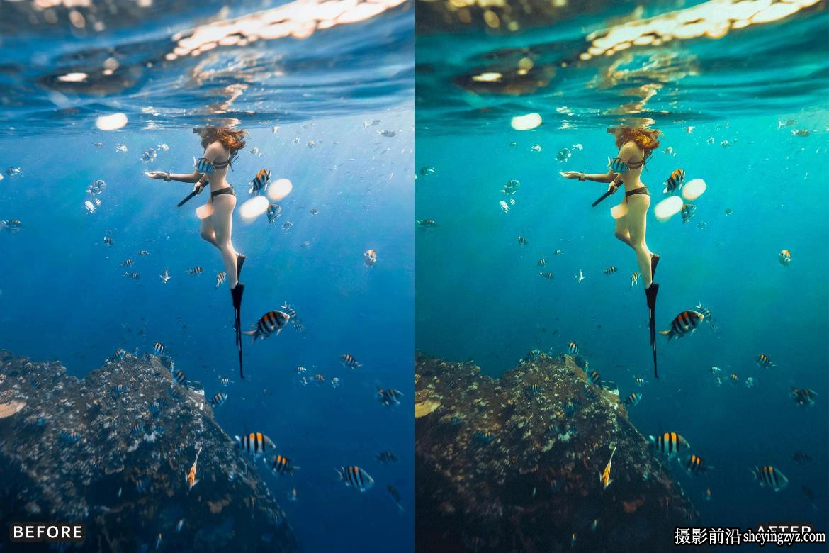 水下摄影电影人像lr预设 Scuba Diving Lightroom Presets Pack