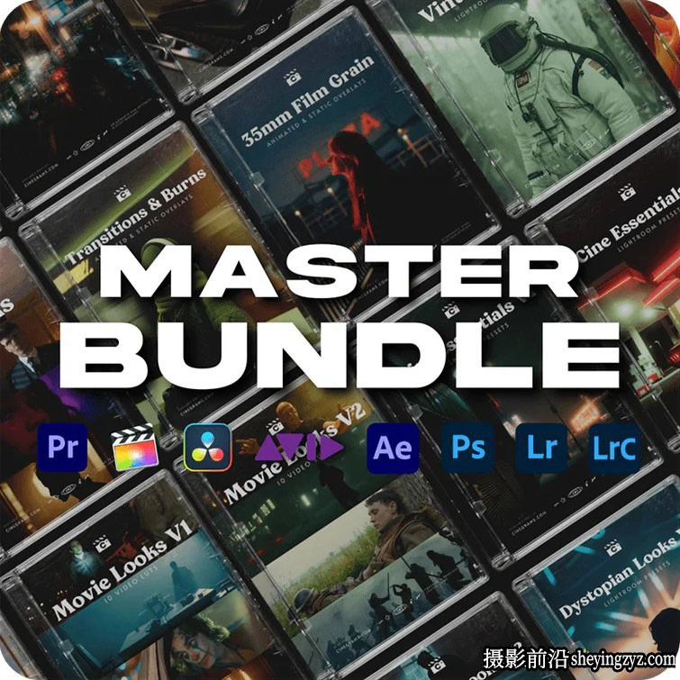 700种复古电影胶片LUT预设/转场/视频叠加等Cinegrams Master Bundle
