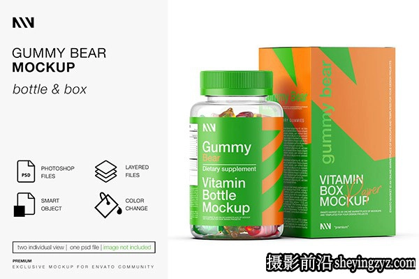 软糖熊样机,糖果包装样机模型