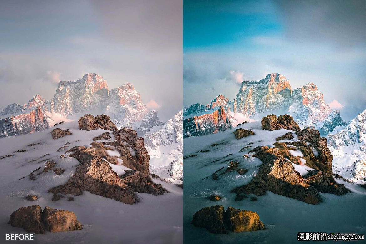 冬季电影风光LR预设手机lr预设 Cinematic Snow Landscape Presets