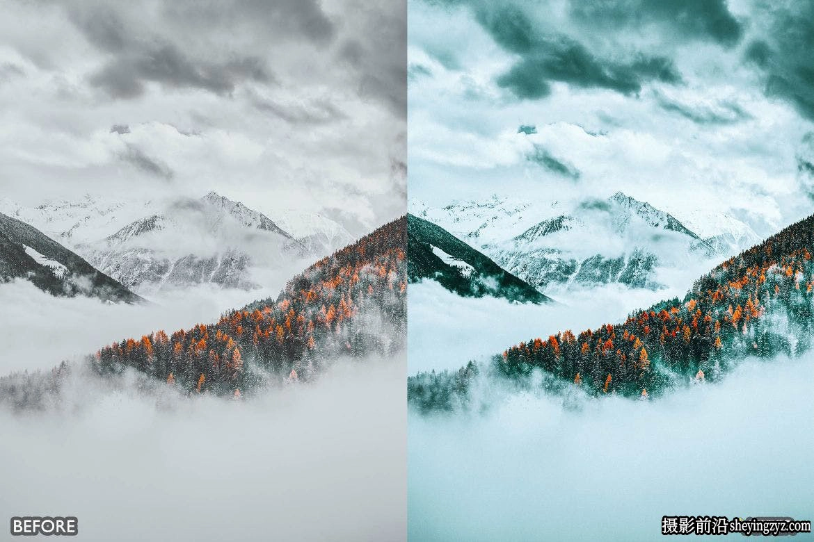 冬季电影风光LR预设手机lr预设 Cinematic Snow Landscape Presets
