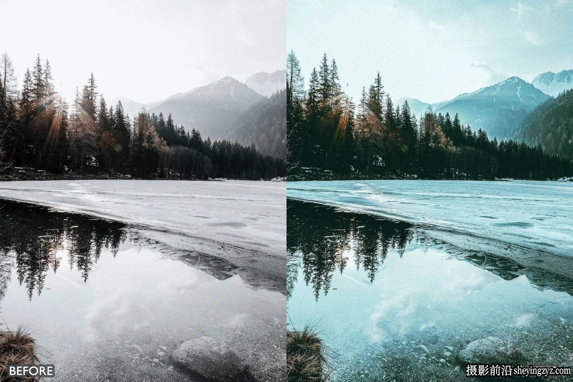 冬季电影风光LR预设手机lr预设 Cinematic Snow Landscape Presets