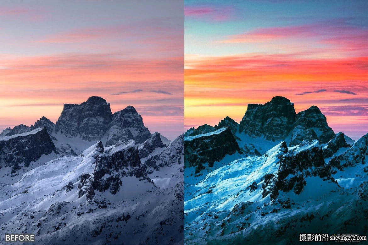 冬季电影风光LR预设手机lr预设 Cinematic Snow Landscape Presets