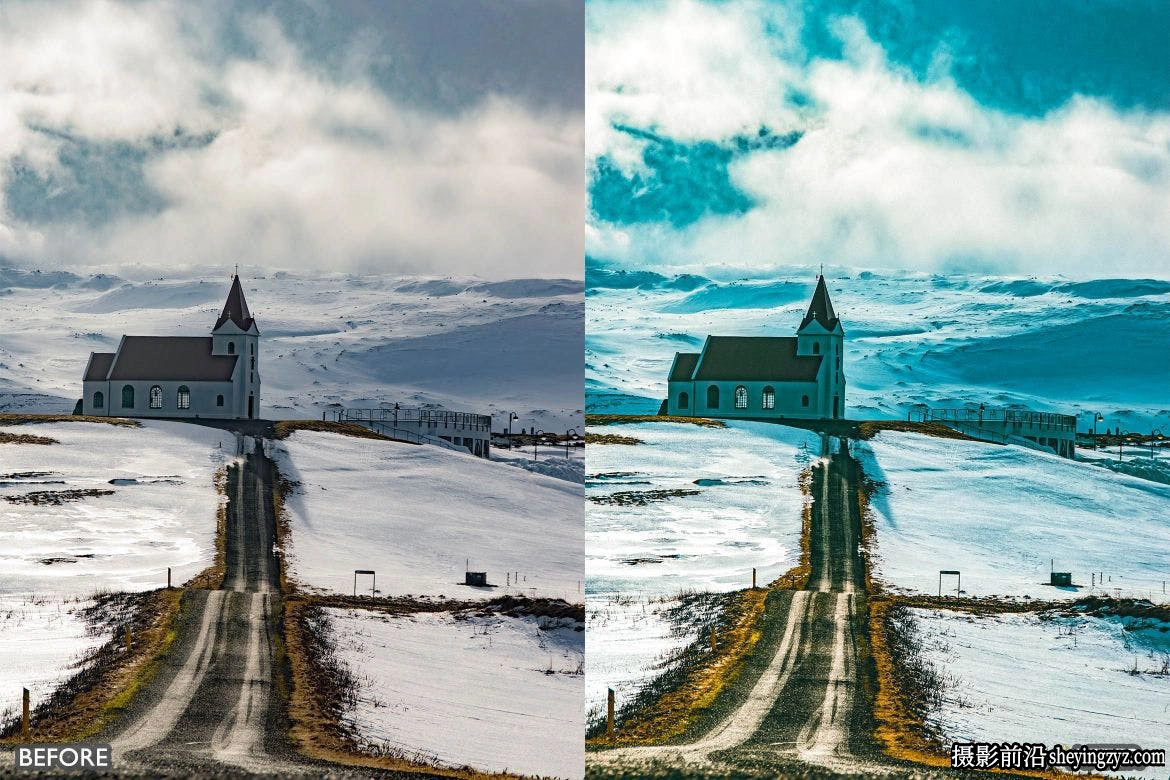 冬季电影风光LR预设手机lr预设 Cinematic Snow Landscape Presets