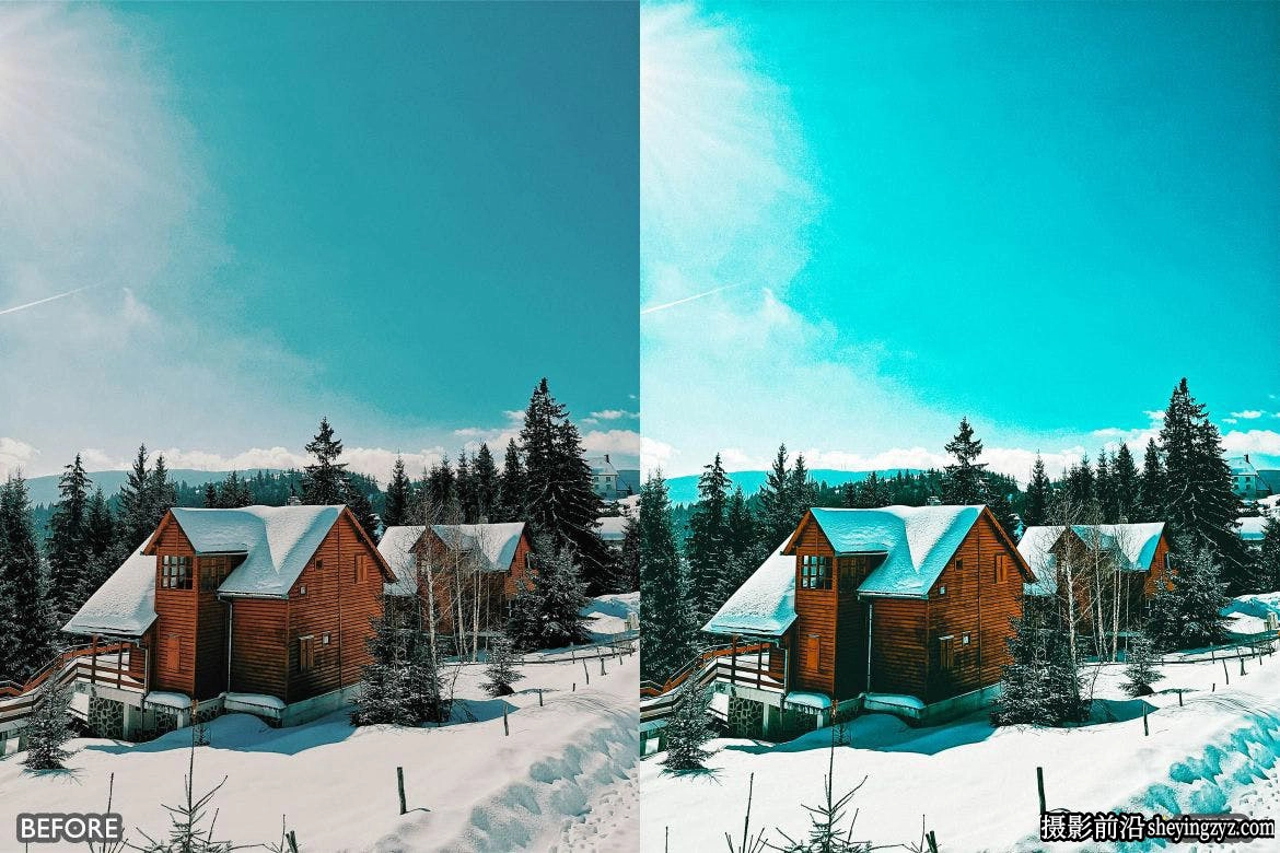 冬季电影风光LR预设手机lr预设 Cinematic Snow Landscape Presets