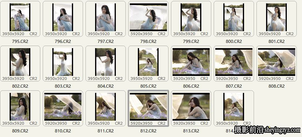 美女写真私房人像摄影后期修图练习RAW格式原图素材20张