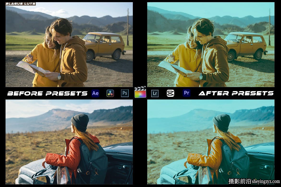 公路旅行电影纪录片视频后期调色LUT预设支持AE/PR/FCPX/达芬奇/PS