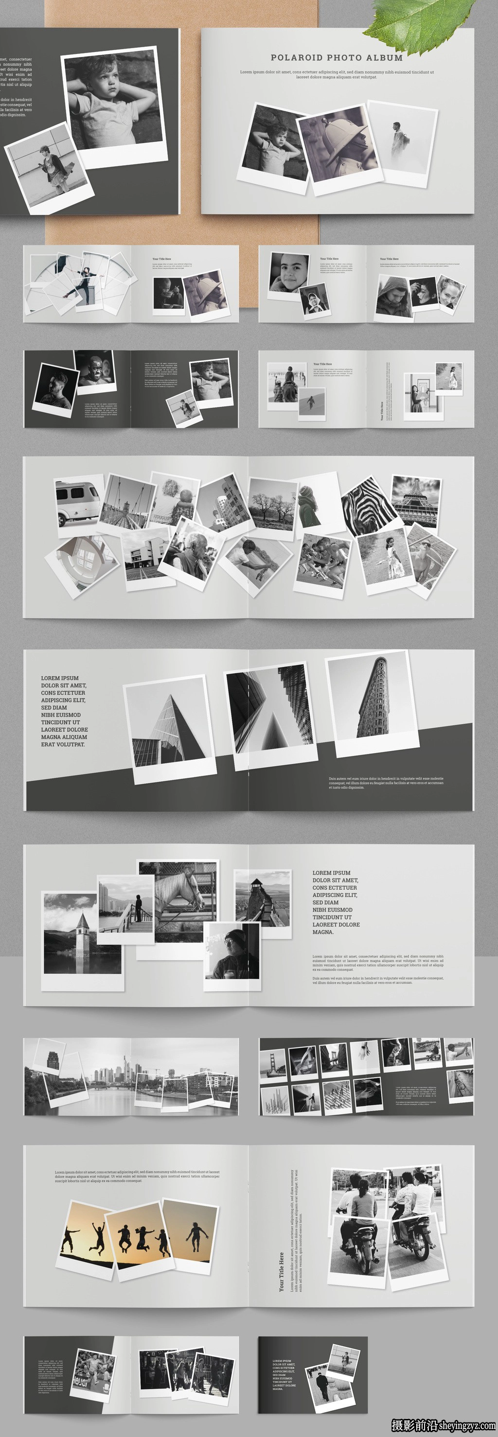 摄影师即时相册画册布局InDesign模板