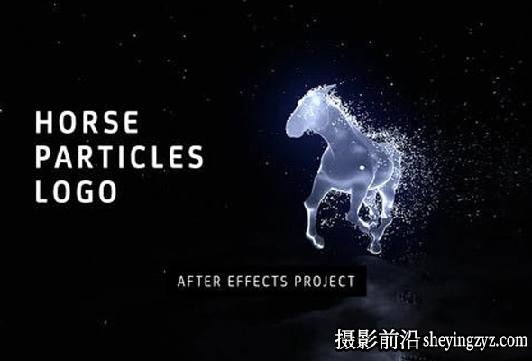 AE片头模板-骏马奔跑粒子动画模板- Horse Particles Logo