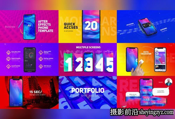 AE模板-iPhoneX苹果手机APP宣传包装片头模板- PhoneX App Promo