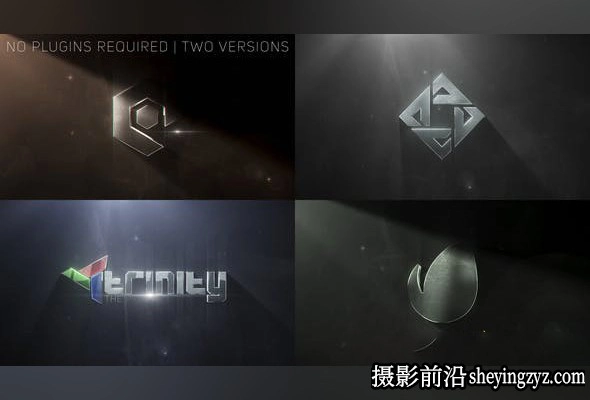 logo模板-黑暗光线照射Logo动画展示片头AE模板- Rise Logo