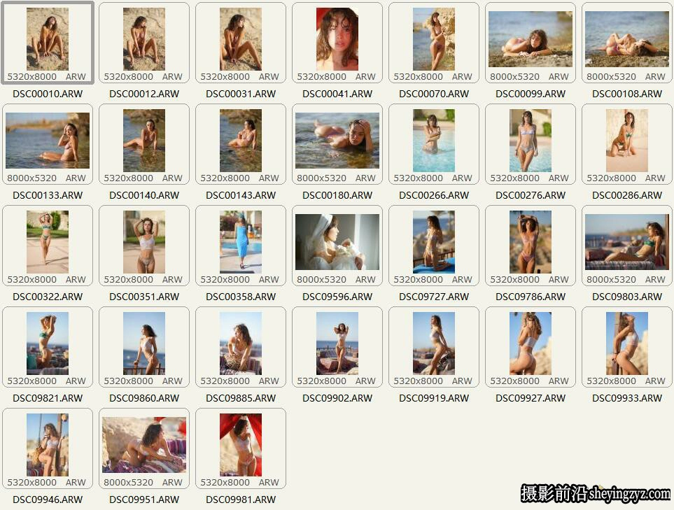 性感热辣沙滩比基尼美女写真RAW格式原片素材31张