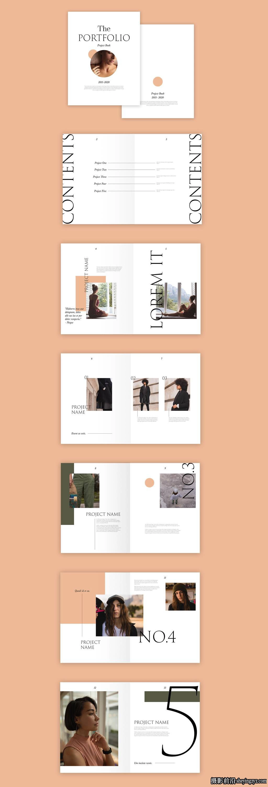 时尚组合设计排版布局InDesign模板