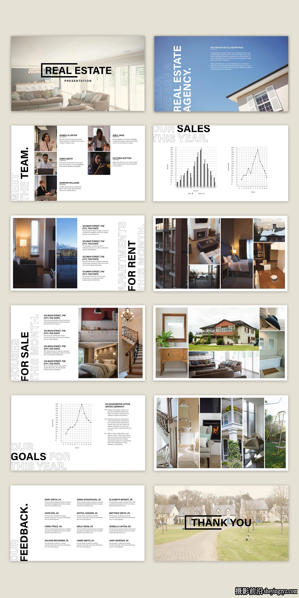 房地产酒店演示文稿布局InDesign模板