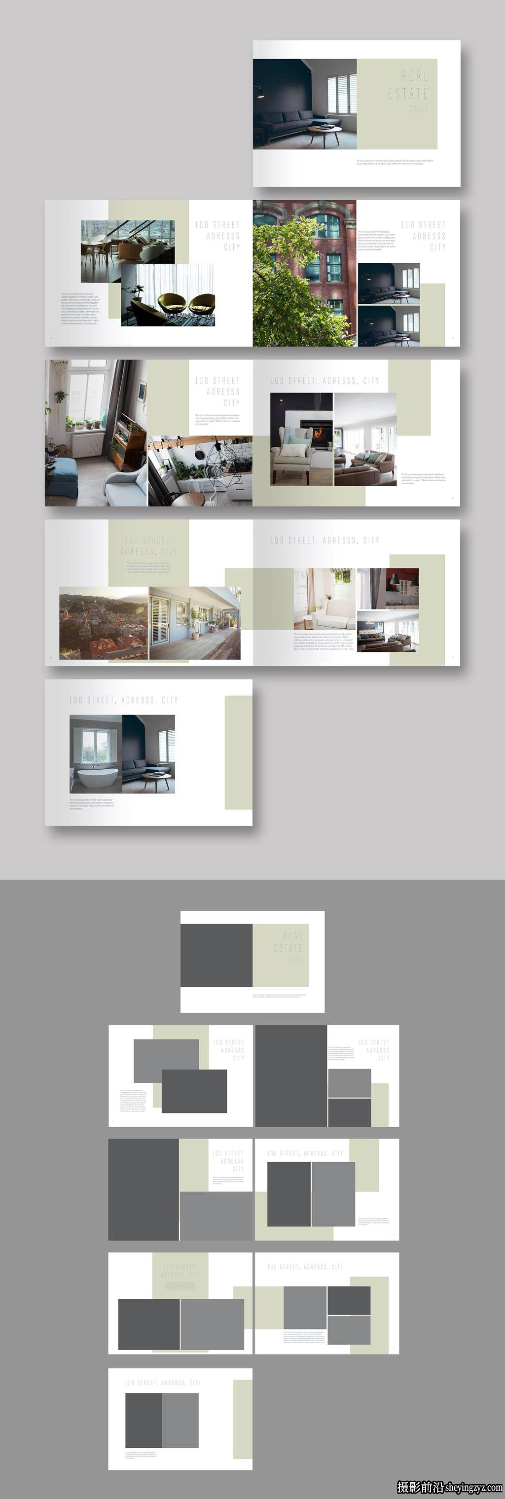 带有浅绿色的小册子布局›InDesign模板