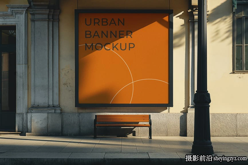 城市大道海报广告横幅样机