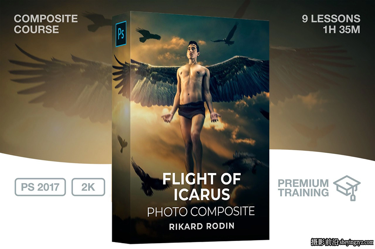 Rikard Rodin-Photoshop创意合成教程《伊卡洛斯的飞行》中英字幕