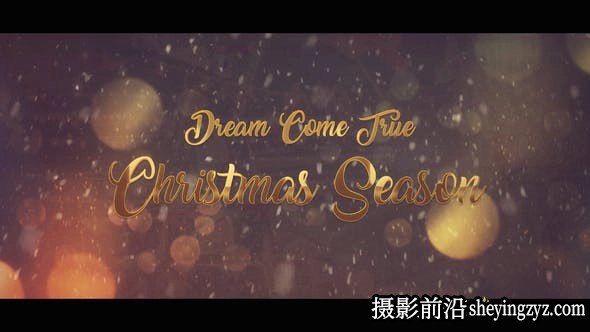 AE模版-]粒子文字片头背景模板下载- Christmas Wishes