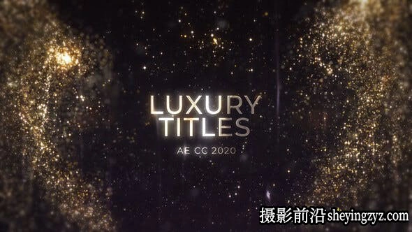 AE模版-金色粒子背景颁奖片头模板- Luxury Awards Titles