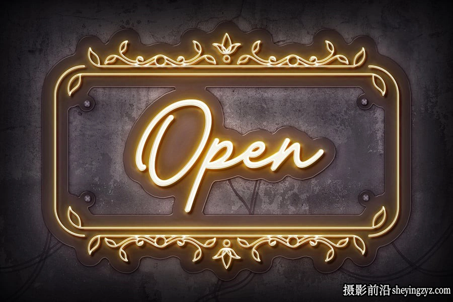 霓虹灯标志样机,霓虹灯样机模型