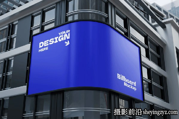 街头转角广告牌样机,大型广告样机
