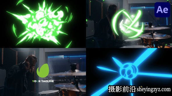 AE模板-卡通标志爆炸Logo动画 Colorful Explosion Logo Opener