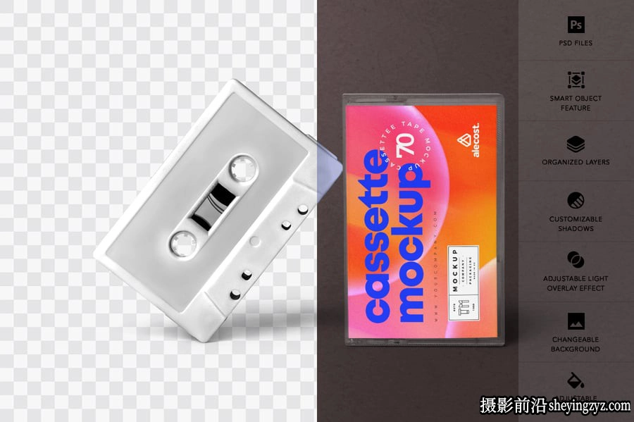 带封面的盒式磁带样机,磁带样机