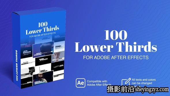 AE模版-100组下三分之一人名字幕条动画AE模板- Lower Thirds