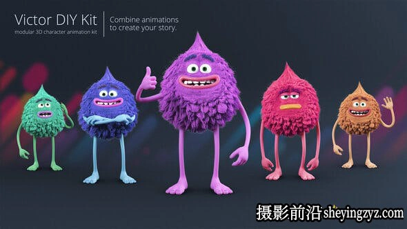 AE模版-卡通怪物角色动画模板-Victor – Character Animation DIY